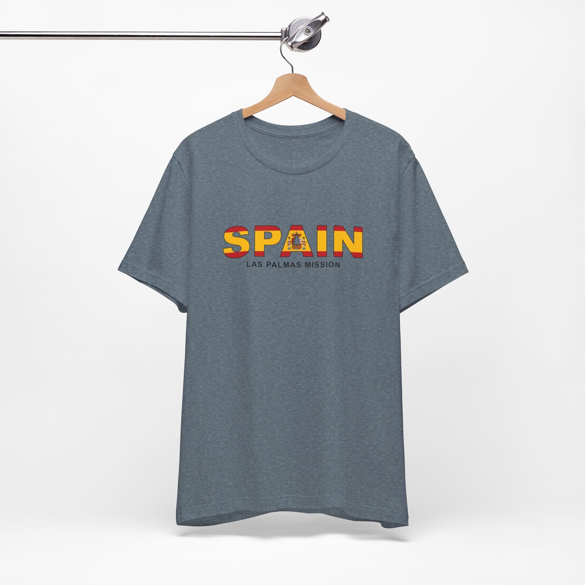 Spain Las Palmas Mission Flag Title T-shirt - Latter-Day Saint LDS Missionary Gift - Book of Mormon