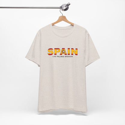 Spain Las Palmas Mission Flag Title T-shirt - Latter-Day Saint LDS Missionary Gift - Book of Mormon