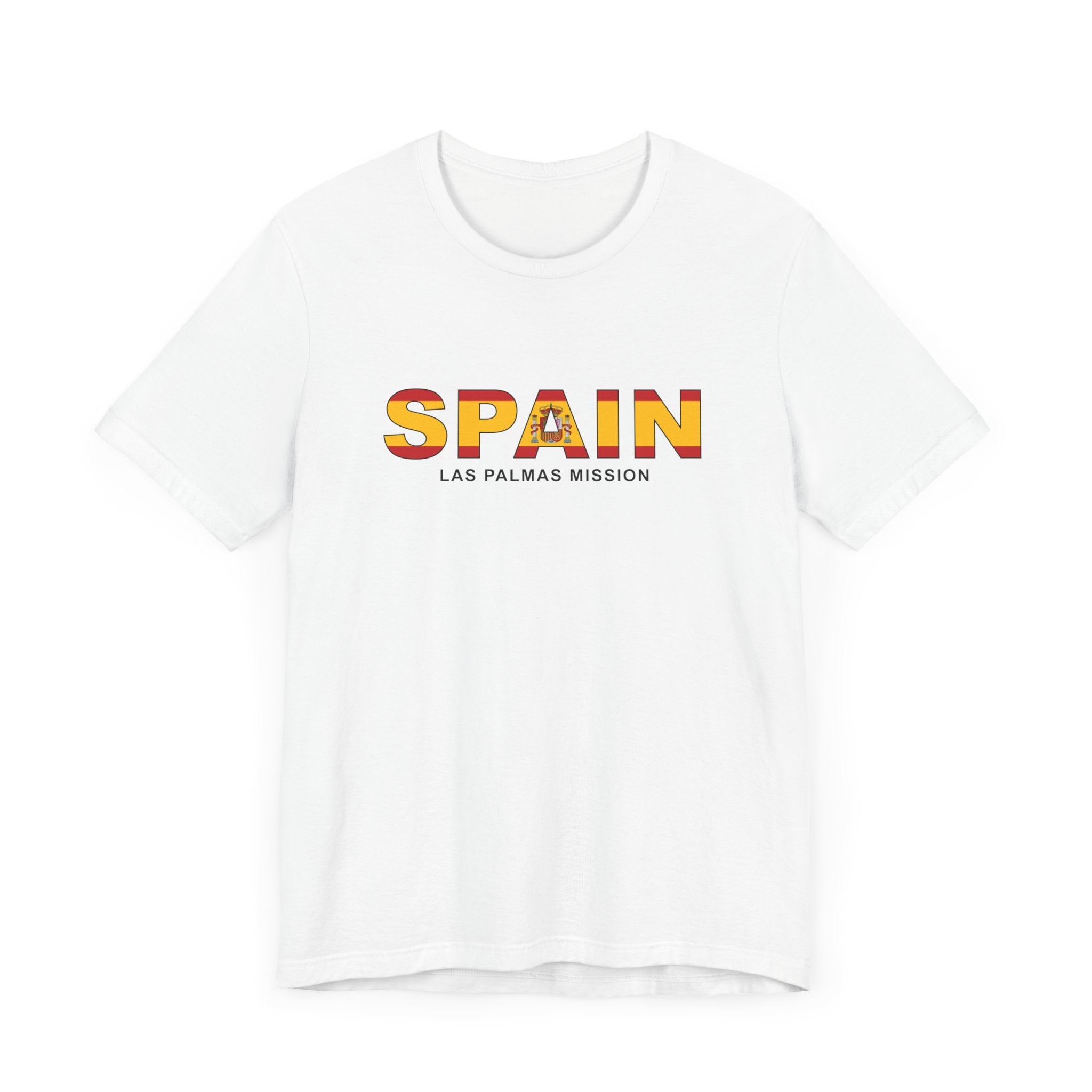 Spain Las Palmas Mission Flag Title T-shirt - Latter-Day Saint LDS Missionary Gift - Book of Mormon