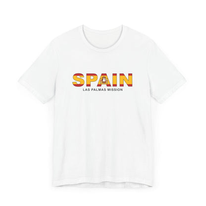 Spain Las Palmas Mission Flag Title T-shirt - Latter-Day Saint LDS Missionary Gift - Book of Mormon