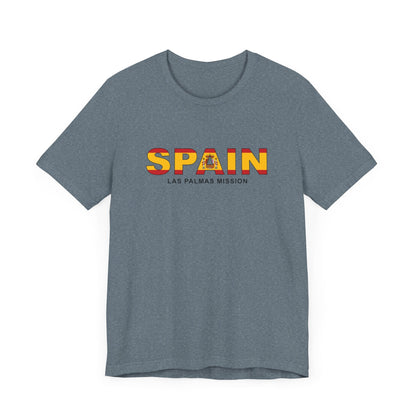 Spain Las Palmas Mission Flag Title T-shirt - Latter-Day Saint LDS Missionary Gift - Book of Mormon