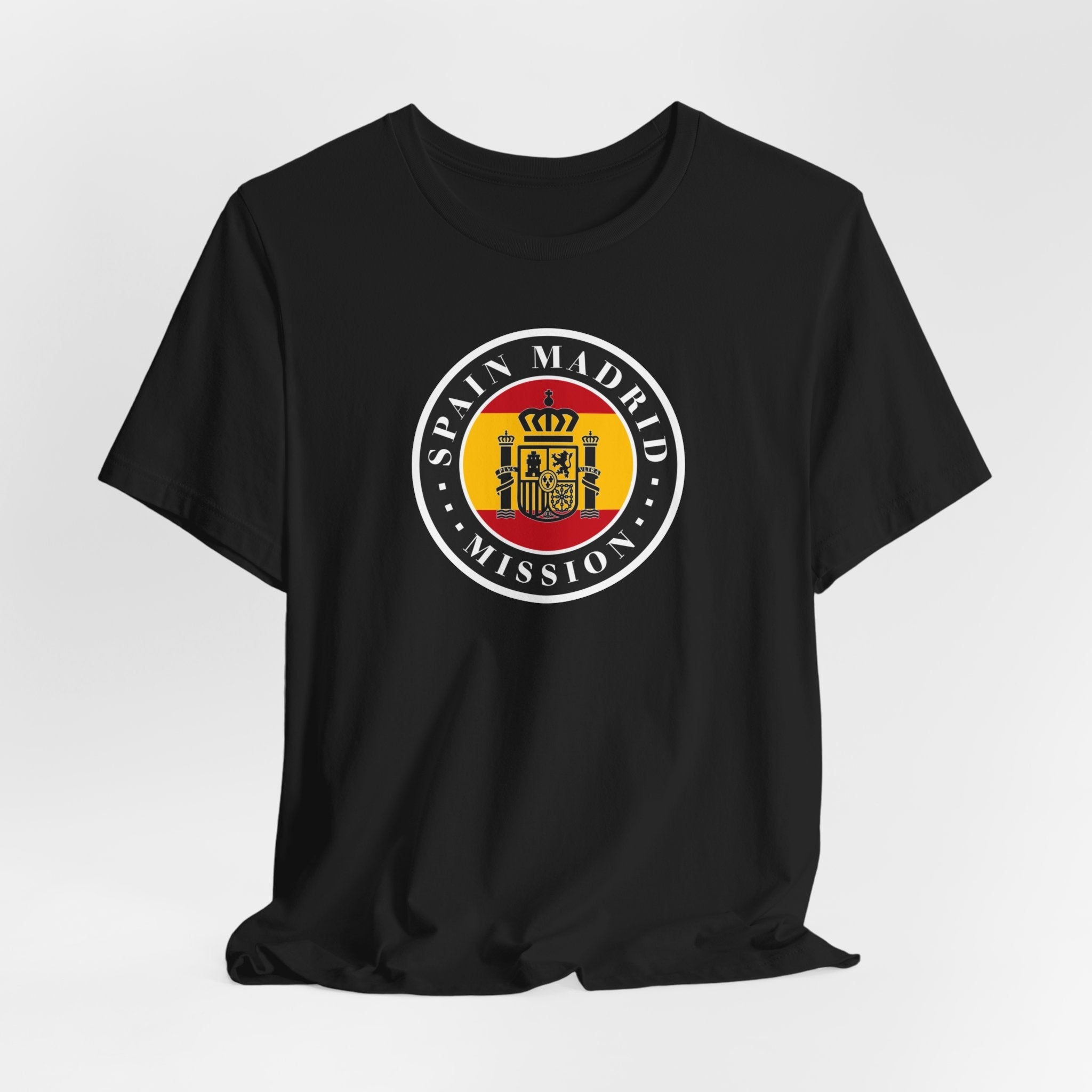 Spain Madrid Mission Flag Logo (Black Border) T-shirt - Latter-Day Saint LDS Missionary Gift - Book of Mormon