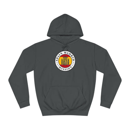 Spain Madrid Mission Flag Logo (White Border) College Hoodie - Latter-Day Saint LDS Missionary Gift - Book of Mormon