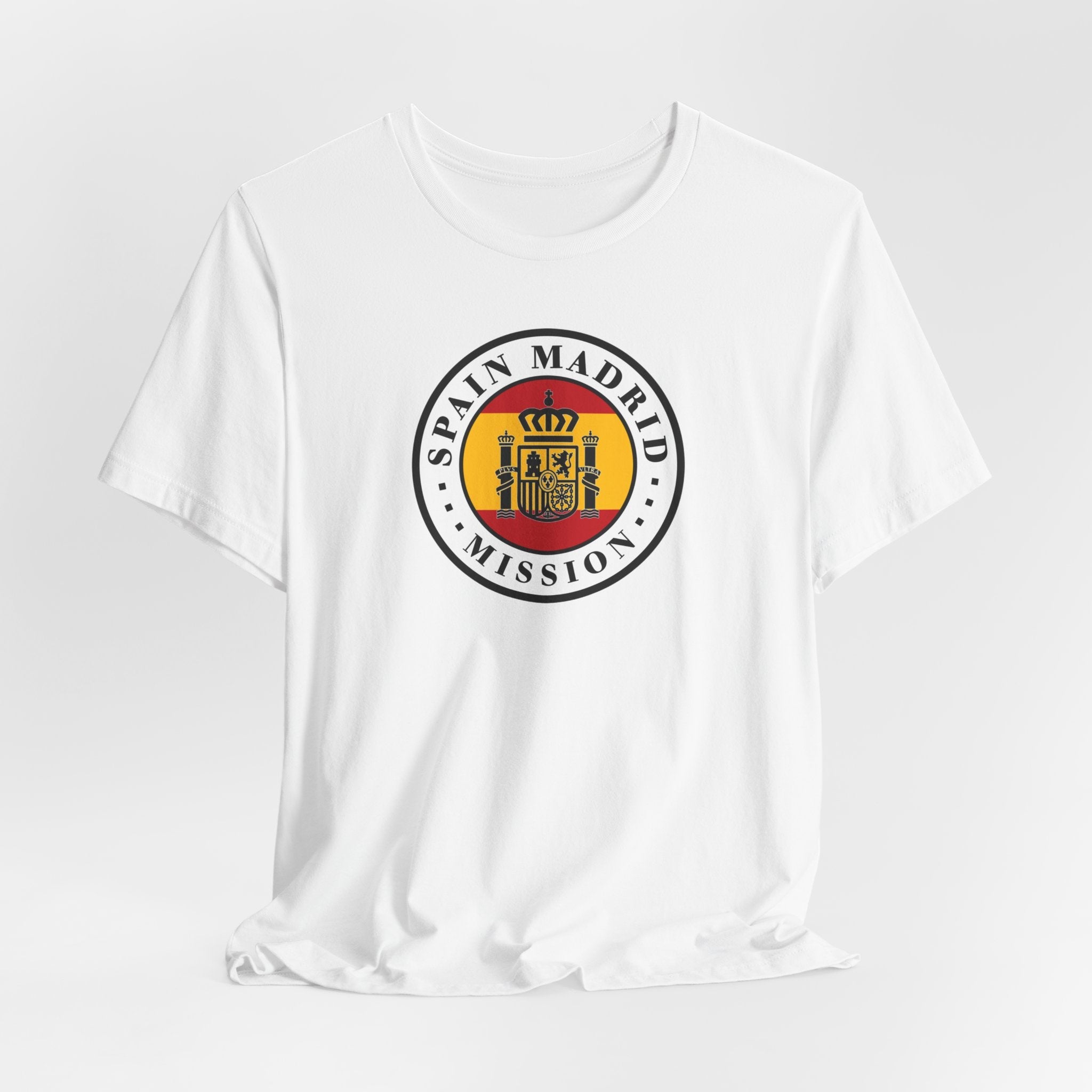 Spain Madrid Mission Flag Logo (White Border) T-shirt - Latter-Day Saint LDS Missionary Gift - Book of Mormon