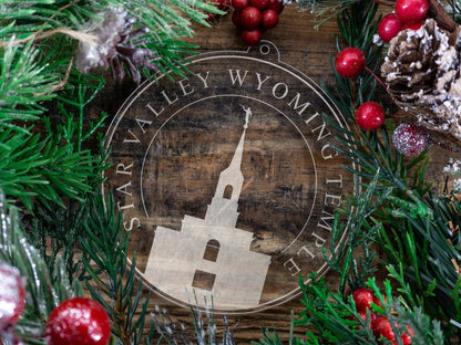 Star Valley Wyoming Temple Christmas Ornament - Latter-Day Saint LDS Missionary Gift - Book of Mormon