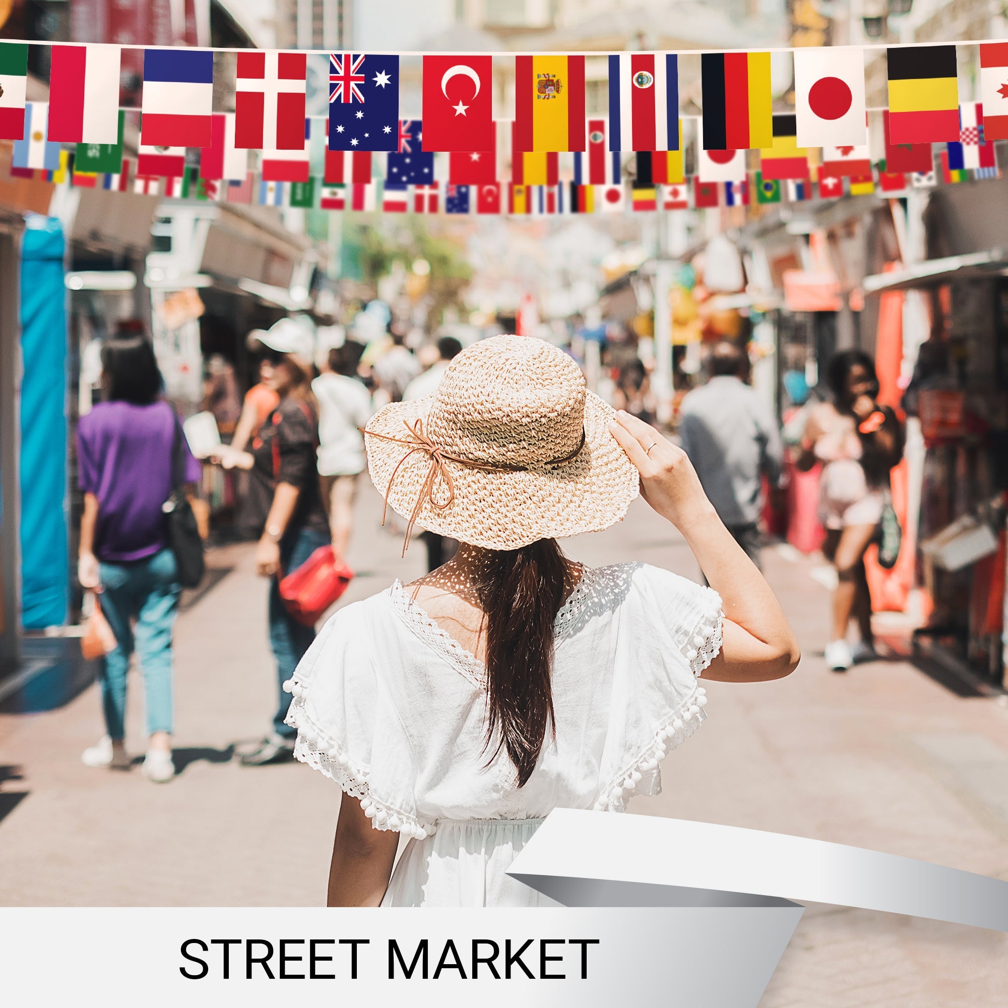 G128 2022 World Cup Bunting Banner | Flag 8.2 x 5.5 Inch, Full String 33 Feet  | LiteWeave Pro Series Printed 150D Poly | String Flag Decor for Fan Club Party, Soccer Events, World Cup Fan Celebration