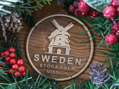 Sweden Stockholm Mission Christmas Ornament - Latter-Day Saint LDS Missionary Gift - Book of Mormon
