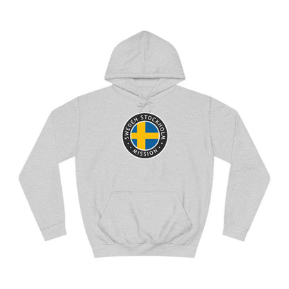 Sweden Stockholm Mission Flag Logo (Black Border) College Hoodie - Latter-Day Saint LDS Missionary Gift - Book of Mormon