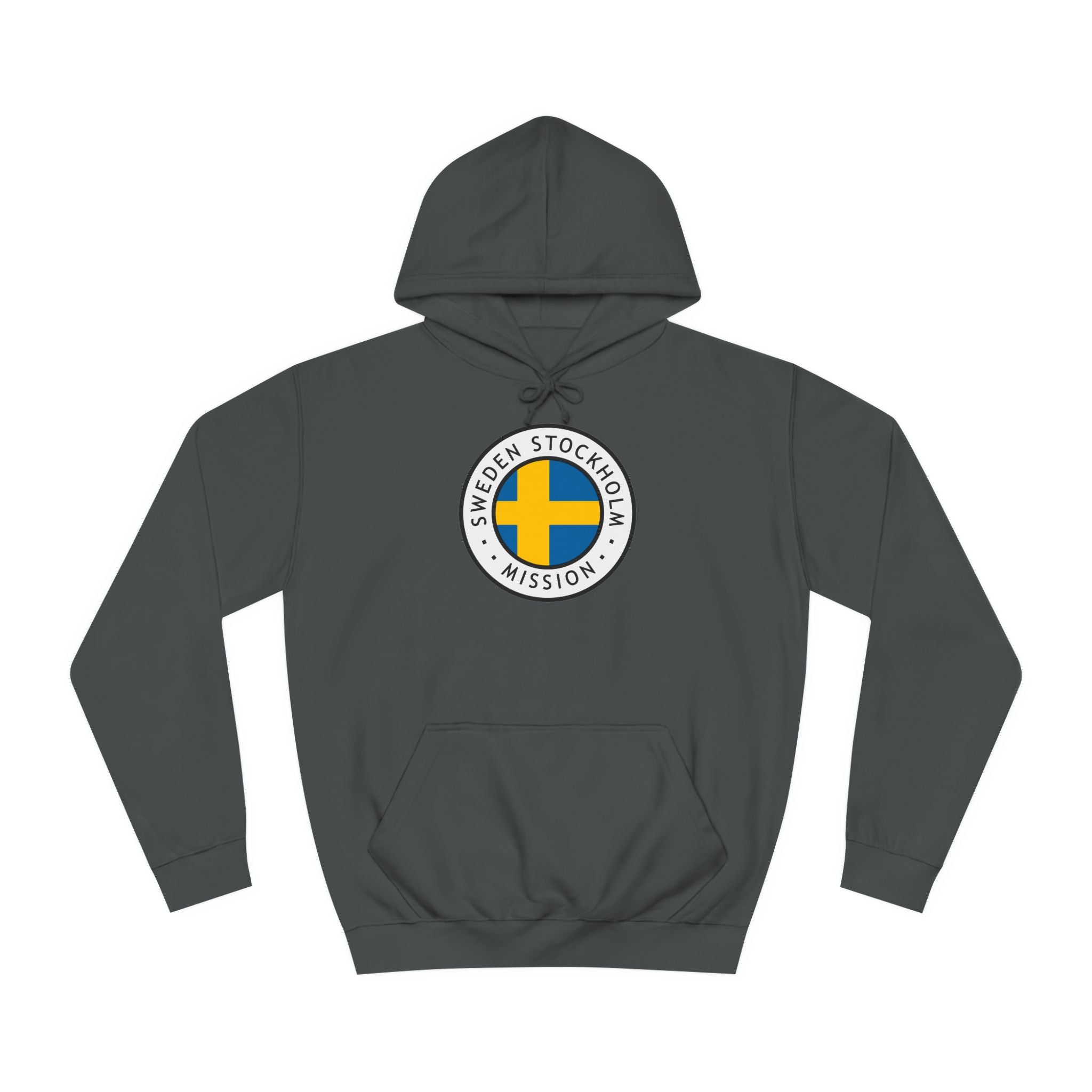 Sweden Stockholm Mission Flag Logo (White Border) College Hoodie - Latter-Day Saint LDS Missionary Gift - Book of Mormon