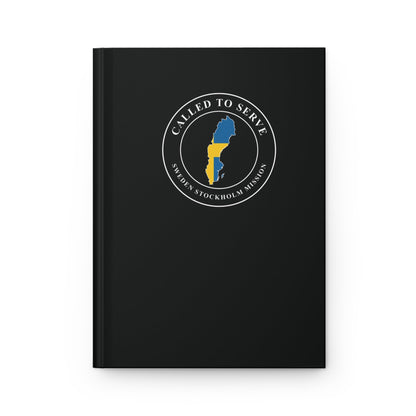 Sweden Stockholm Mission Flag Map Called to Serve Black Hardcover Journal Matte - Latter-Day Saint LDS Missionary Gift - Book of Mormon