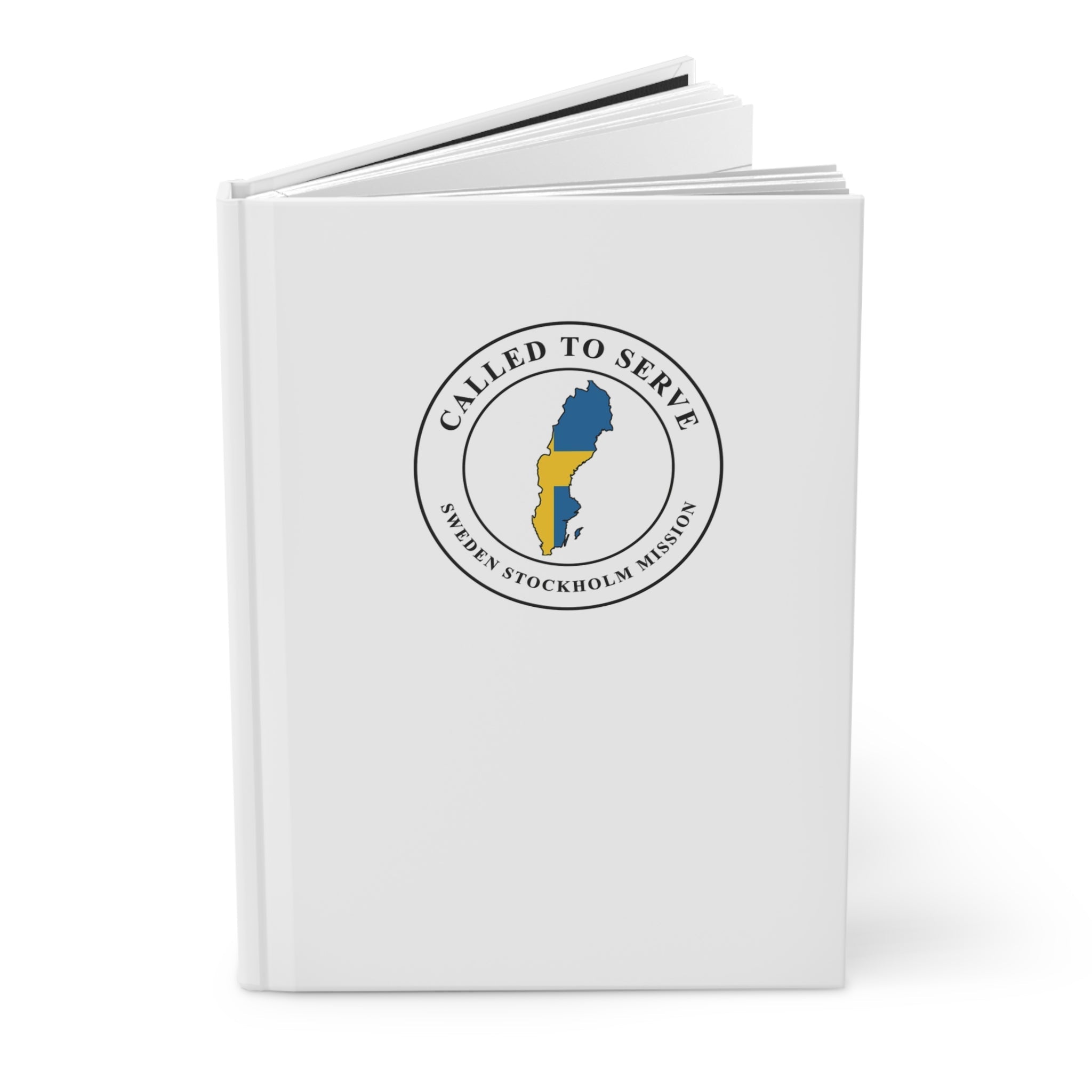 Sweden Stockholm Mission Flag Map Called to Serve White Hardcover Journal Matte - Latter-Day Saint LDS Missionary Gift - Book of Mormon