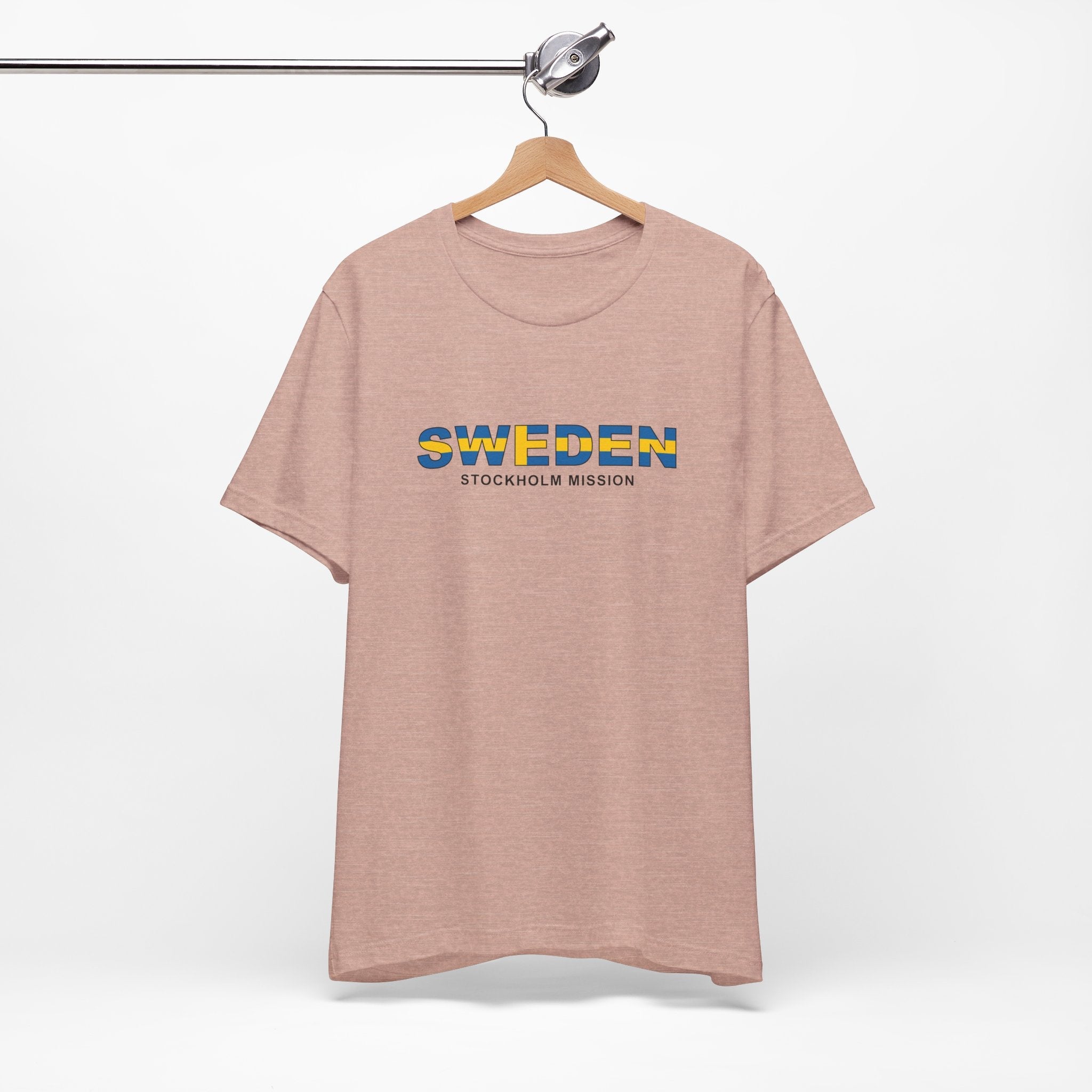 Sweden Stockholm Mission Flag Title T-shirt - Latter-Day Saint LDS Missionary Gift - Book of Mormon