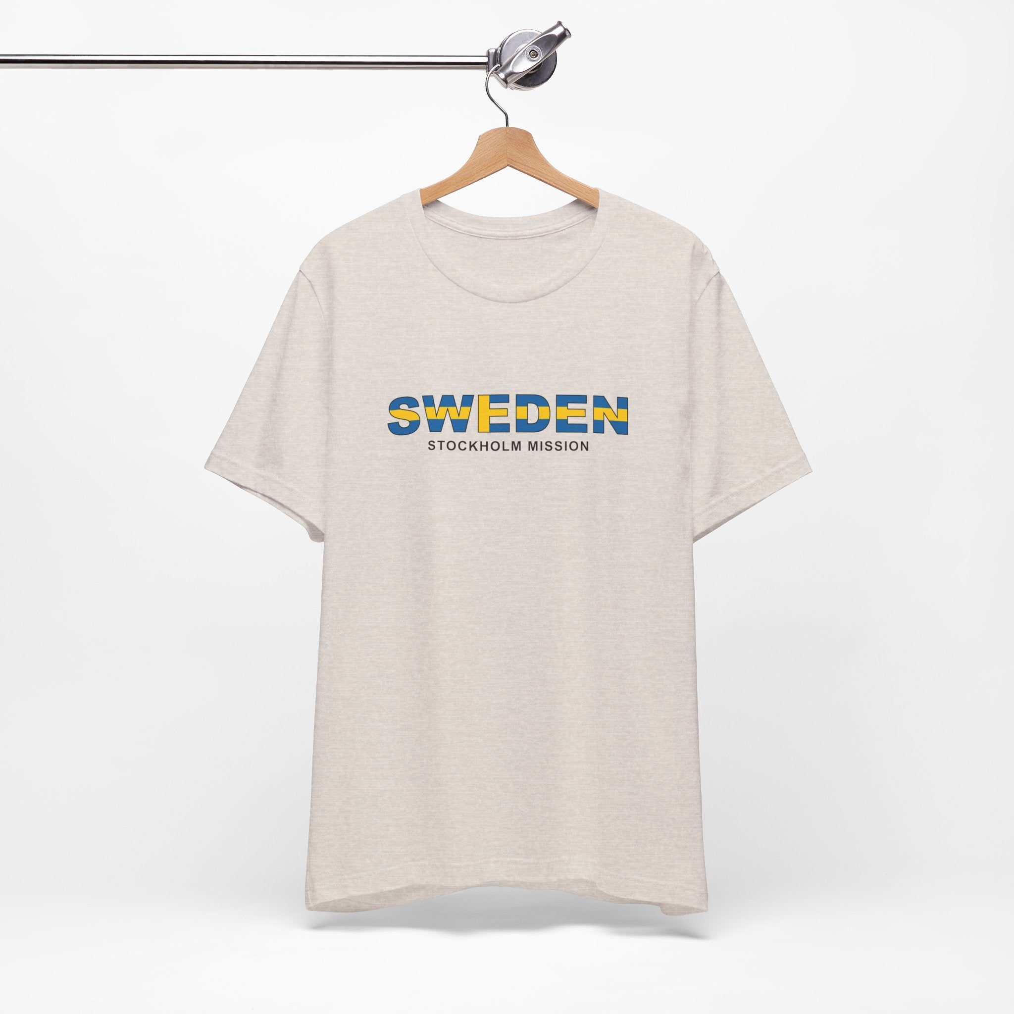 Sweden Stockholm Mission Flag Title T-shirt - Latter-Day Saint LDS Missionary Gift - Book of Mormon