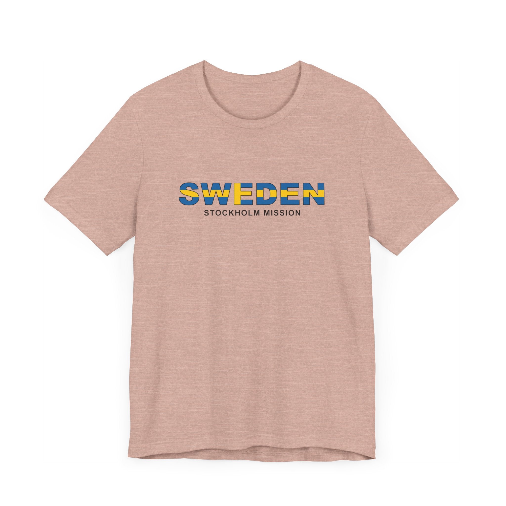 Sweden Stockholm Mission Flag Title T-shirt - Latter-Day Saint LDS Missionary Gift - Book of Mormon