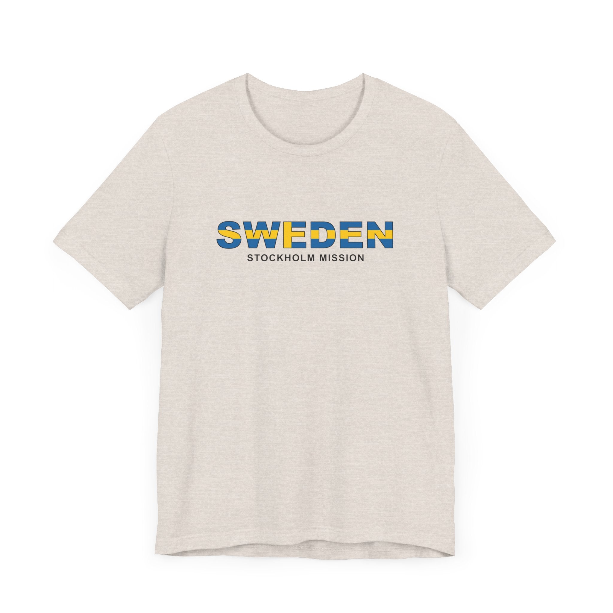 Sweden Stockholm Mission Flag Title T-shirt - Latter-Day Saint LDS Missionary Gift - Book of Mormon
