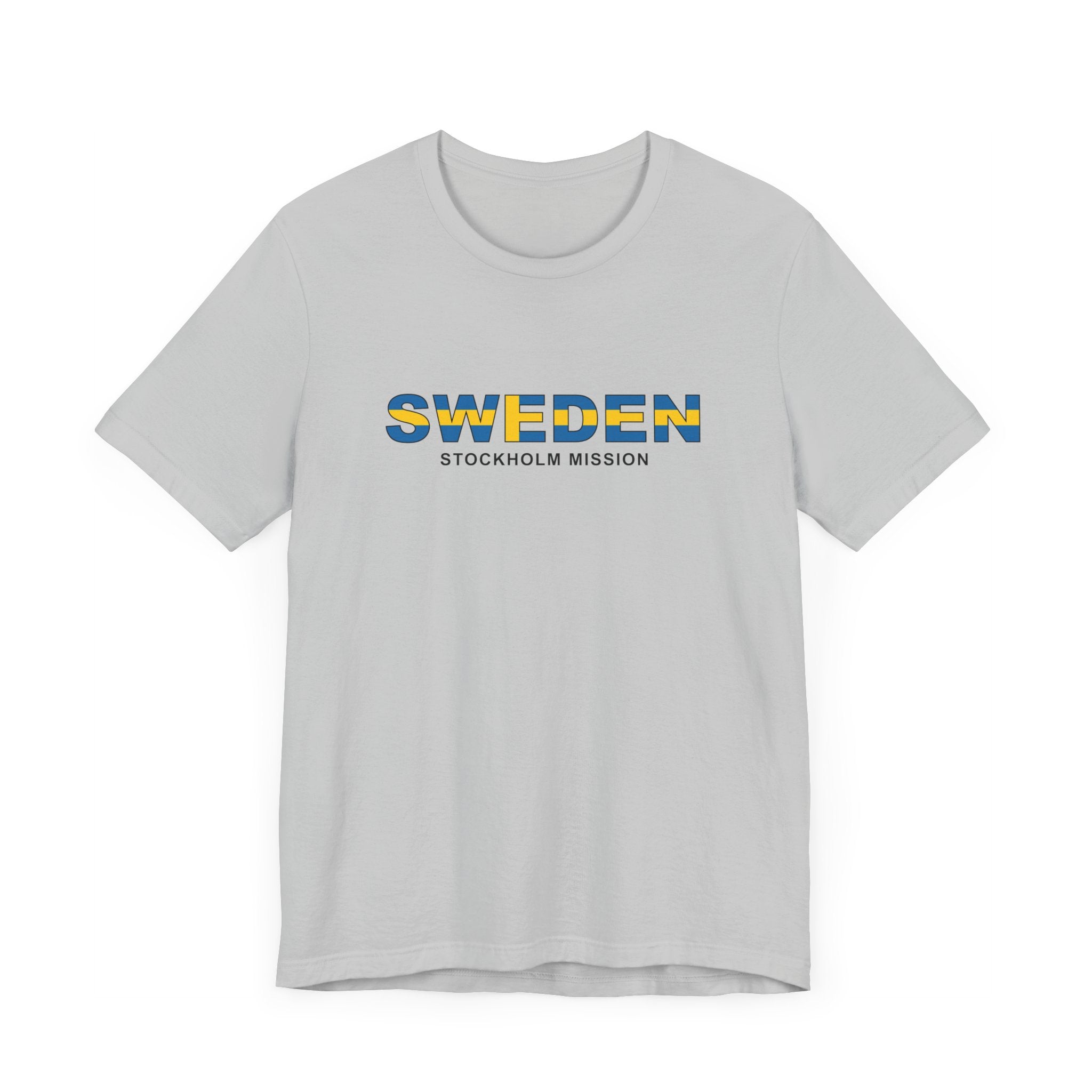 Sweden Stockholm Mission Flag Title T-shirt - Latter-Day Saint LDS Missionary Gift - Book of Mormon