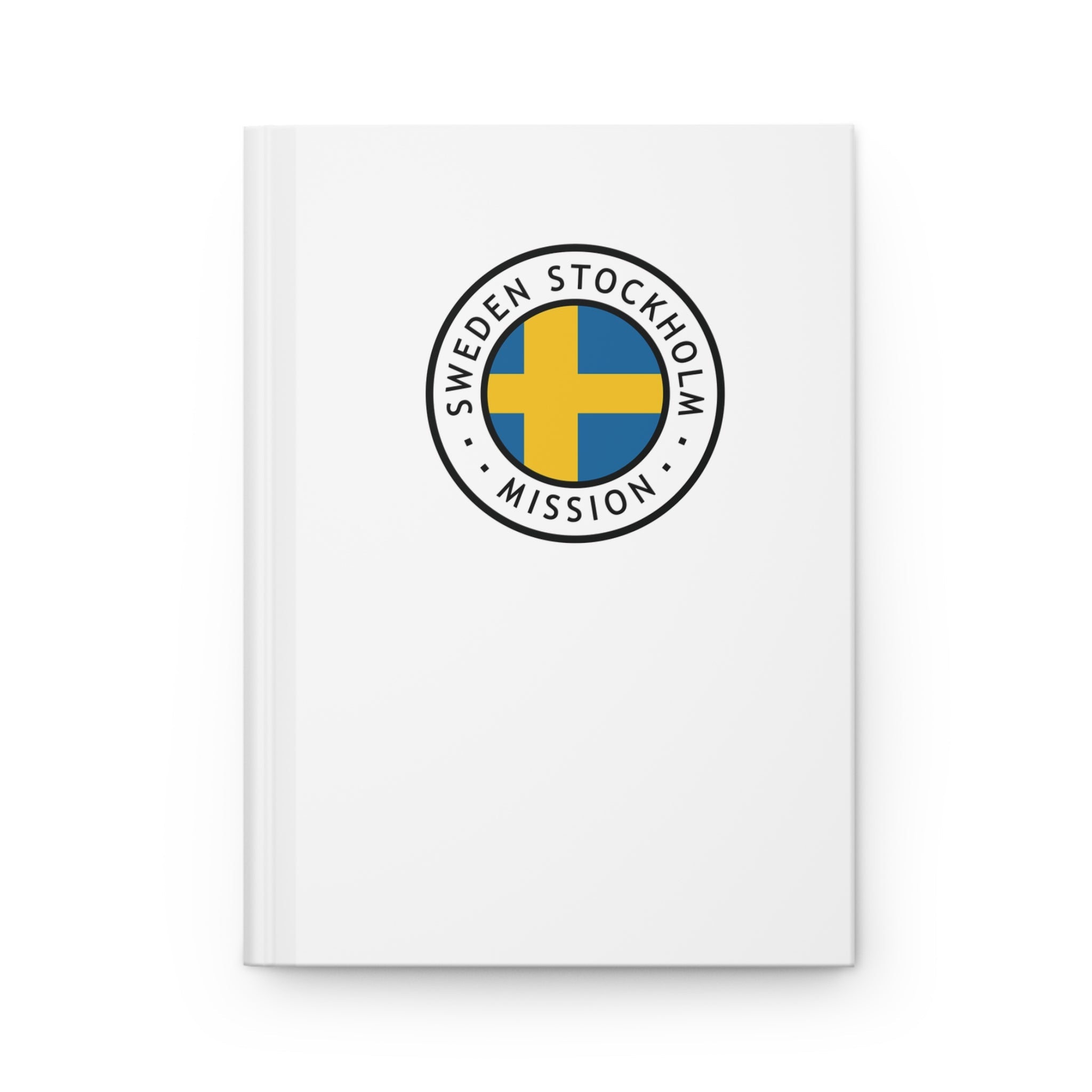 Sweden Stockholm Mission Logo Design White Hardcover Journal Matte - Latter-Day Saint LDS Missionary Gift - Book of Mormon