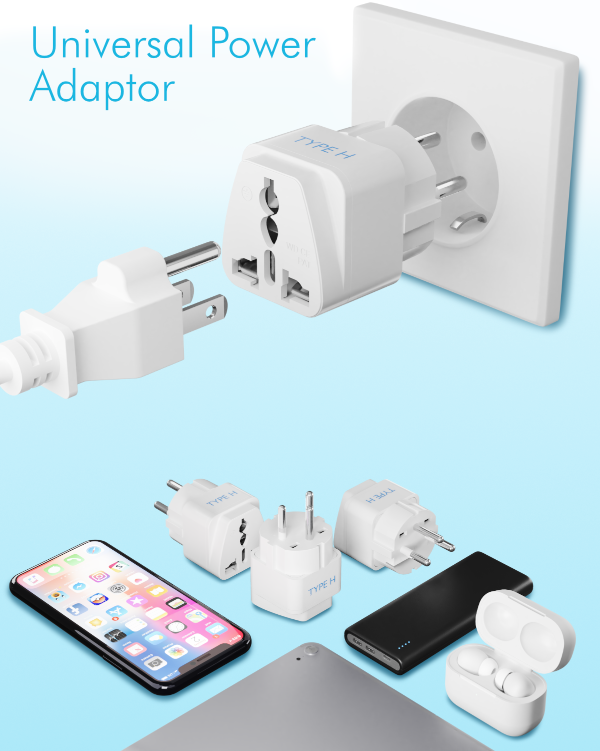 Israel Travel Adapter - Type H - 3 Pack (GP-14)