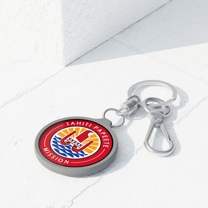 Tahiti Papeete Mission Circle Flag Key Tag - Latter-Day Saint LDS Missionary Gift - Book of Mormon
