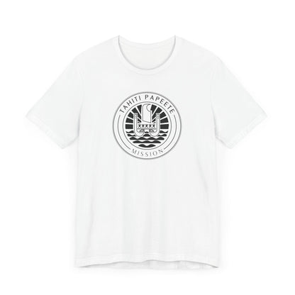 Tahiti Papeete Mission Circular Monochrome Logo T-Shirt - Latter-Day Saint LDS Missionary Gift - Book of Mormon