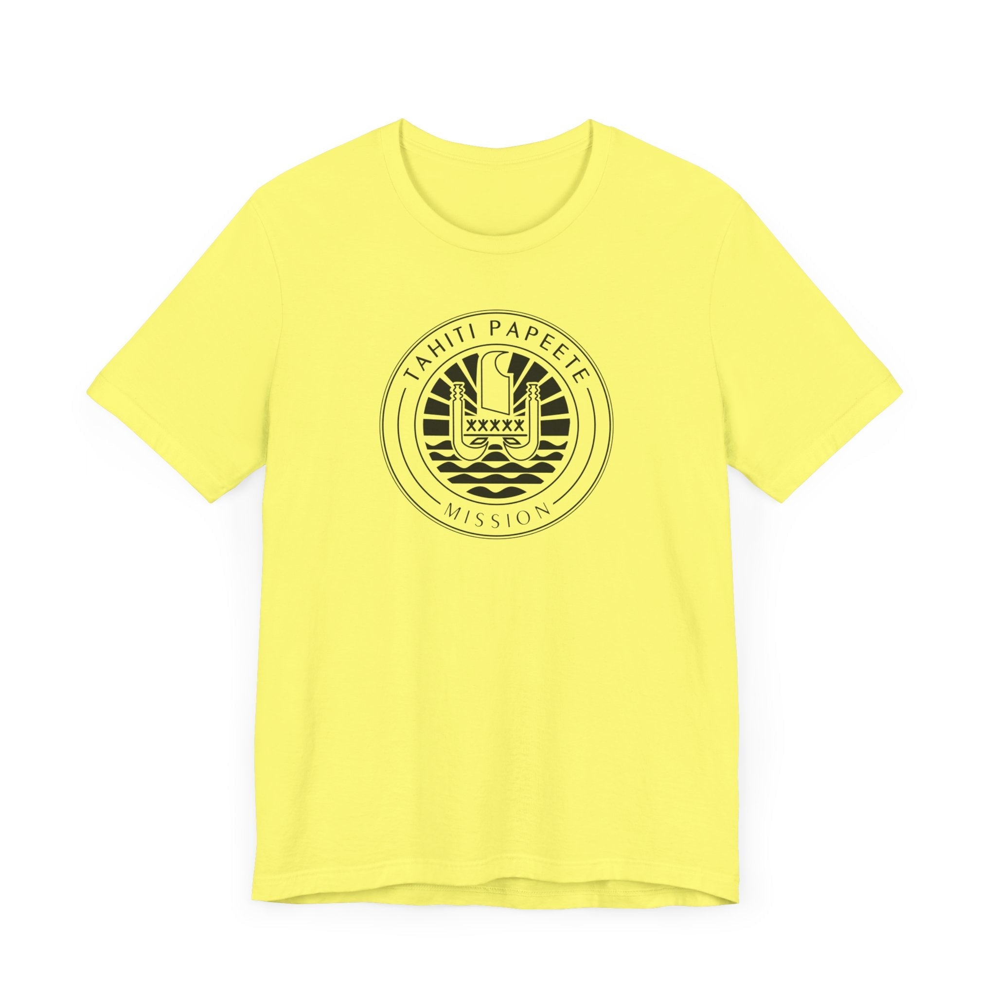 Tahiti Papeete Mission Circular Monochrome Logo T-Shirt - Latter-Day Saint LDS Missionary Gift - Book of Mormon