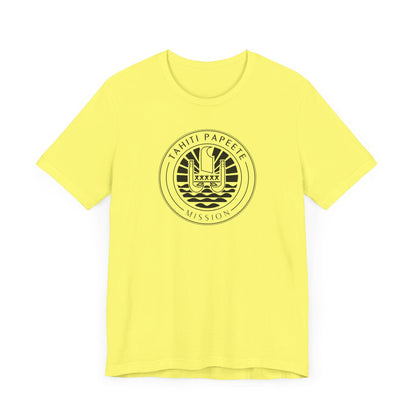 Tahiti Papeete Mission Circular Monochrome Logo T-Shirt - Latter-Day Saint LDS Missionary Gift - Book of Mormon