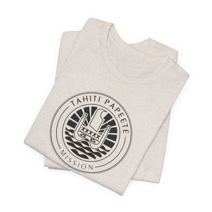 Tahiti Papeete Mission Circular Monochrome Logo T-Shirt - Latter-Day Saint LDS Missionary Gift - Book of Mormon