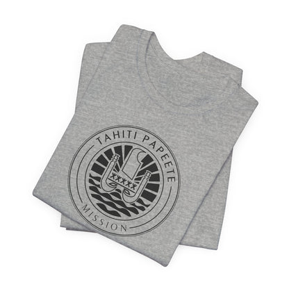 Tahiti Papeete Mission Circular Monochrome Logo T-Shirt - Latter-Day Saint LDS Missionary Gift - Book of Mormon