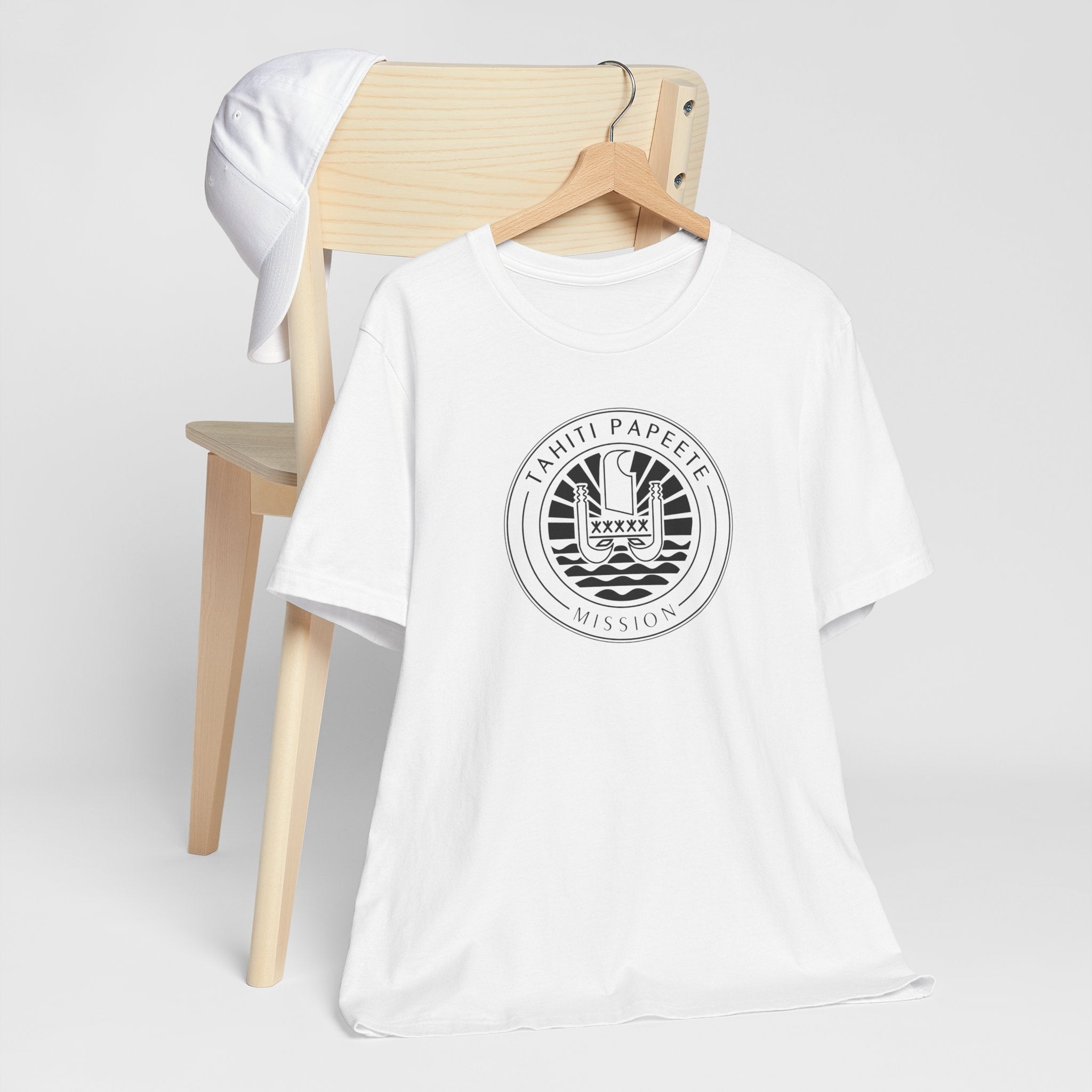 Tahiti Papeete Mission Circular Monochrome Logo T-Shirt - Latter-Day Saint LDS Missionary Gift - Book of Mormon