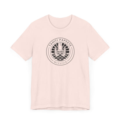 Tahiti Papeete Mission Circular Monochrome Logo T-Shirt - Latter-Day Saint LDS Missionary Gift - Book of Mormon