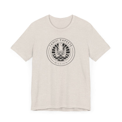 Tahiti Papeete Mission Circular Monochrome Logo T-Shirt - Latter-Day Saint LDS Missionary Gift - Book of Mormon