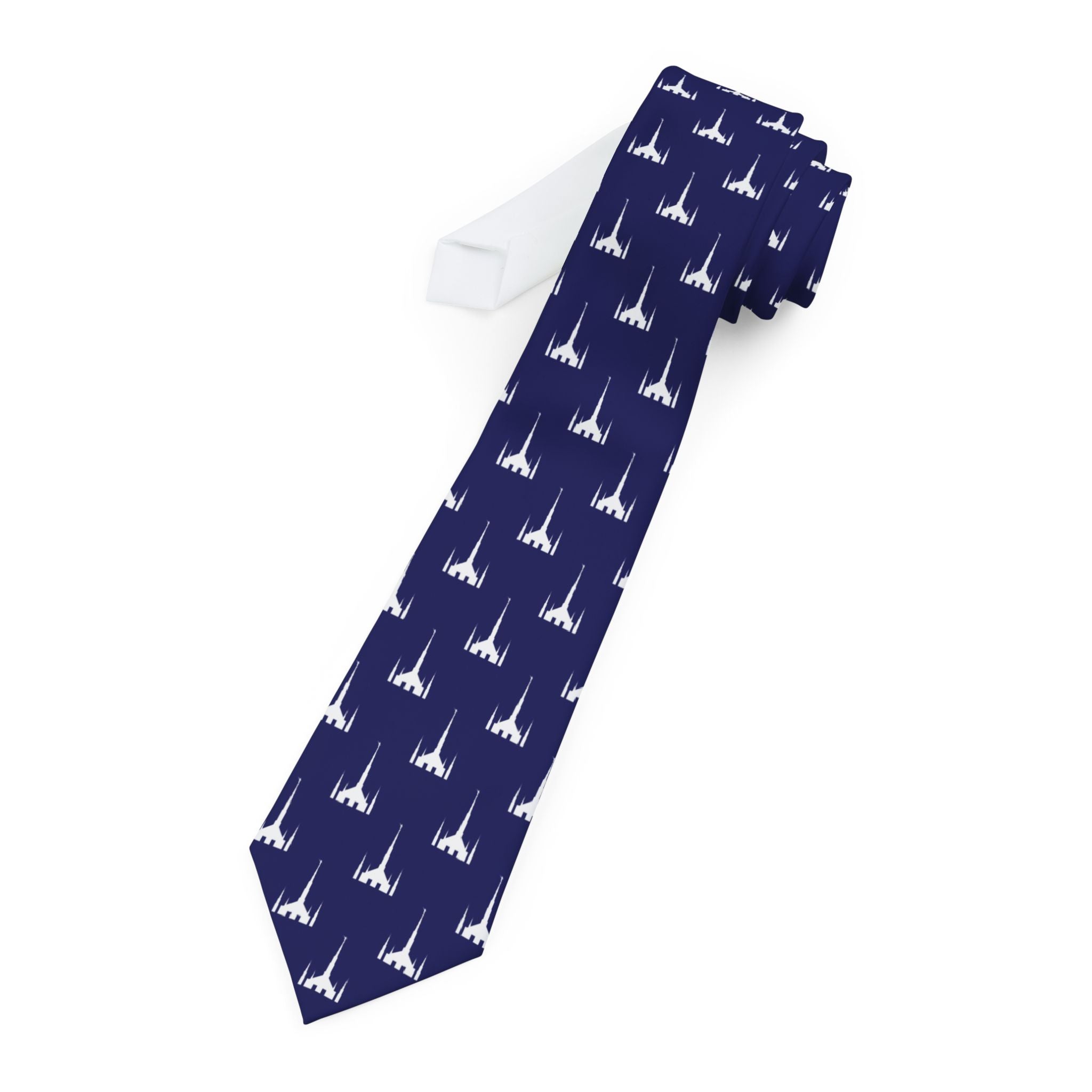 Taipei Taiwan Temple Patterned Neck Tie for Elders (Blue) - Mission Wishlist - LDS Missionary Gift Store