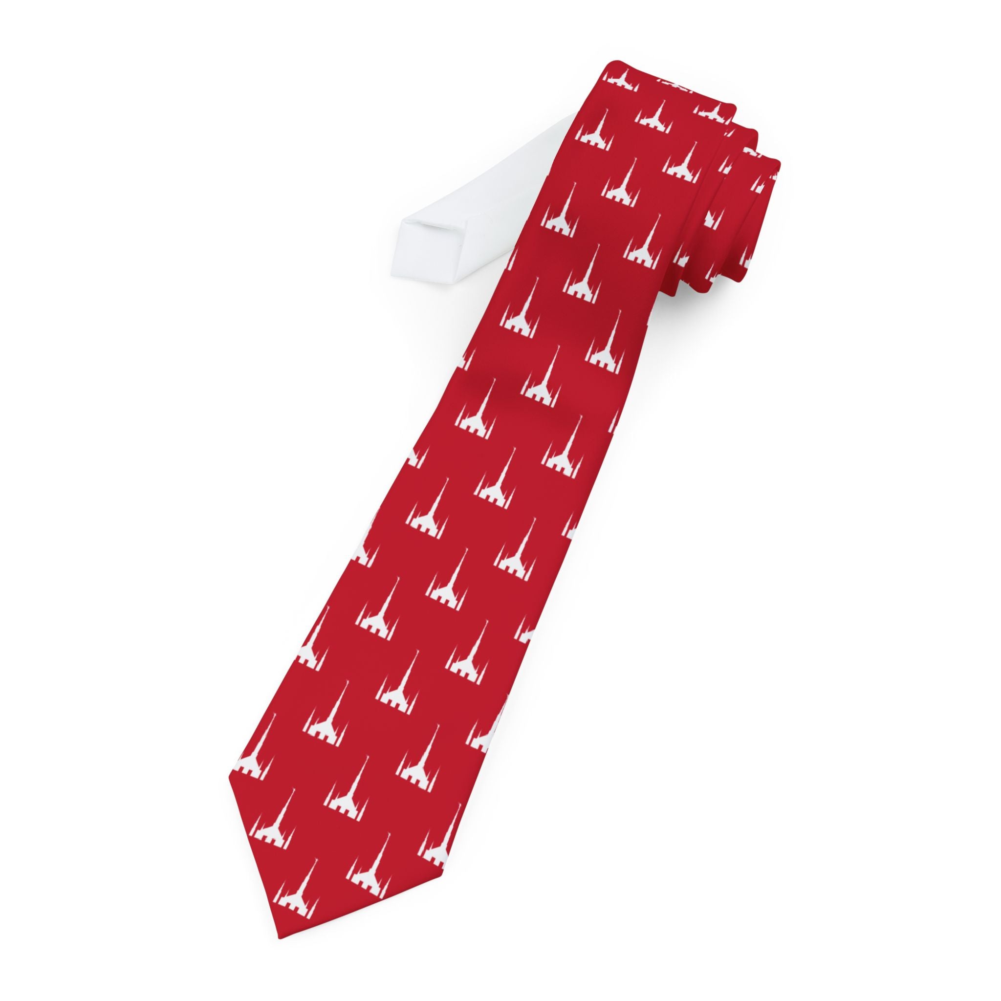 Taipei Taiwan Temple Patterned Neck Tie for Elders (Red) - Mission Wishlist - LDS Missionary Gift Store