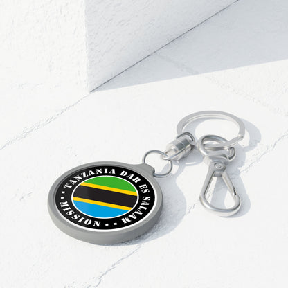 Tanzania Dar es Salaam Mission Circle Flag Key Tag - Latter-Day Saint LDS Missionary Gift - Book of Mormon