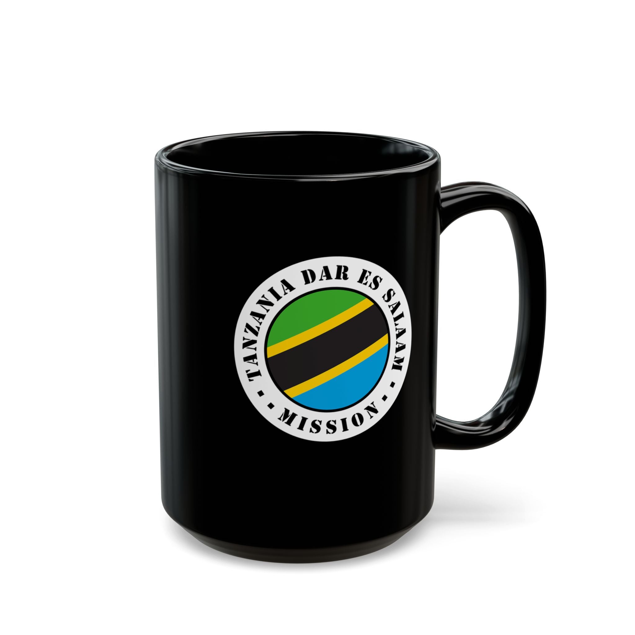 Tanzania Dar es Salaam Mission Circular Flag Black Ceramic Mug - Latter-Day Saint LDS Missionary Gift - Book of Mormon