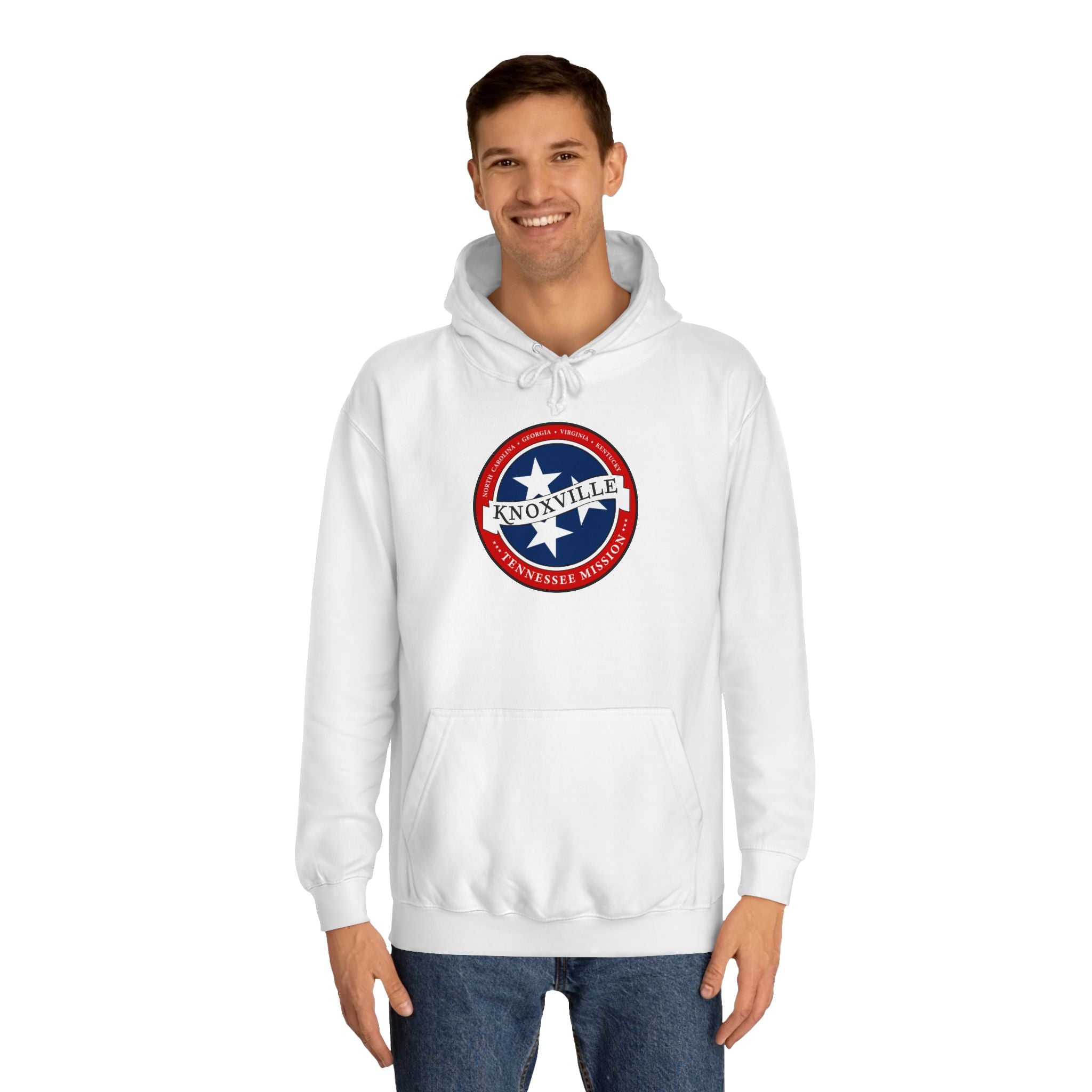 Tennessee Knoxville Mission State Flag Logo (White Border) College Hoodie