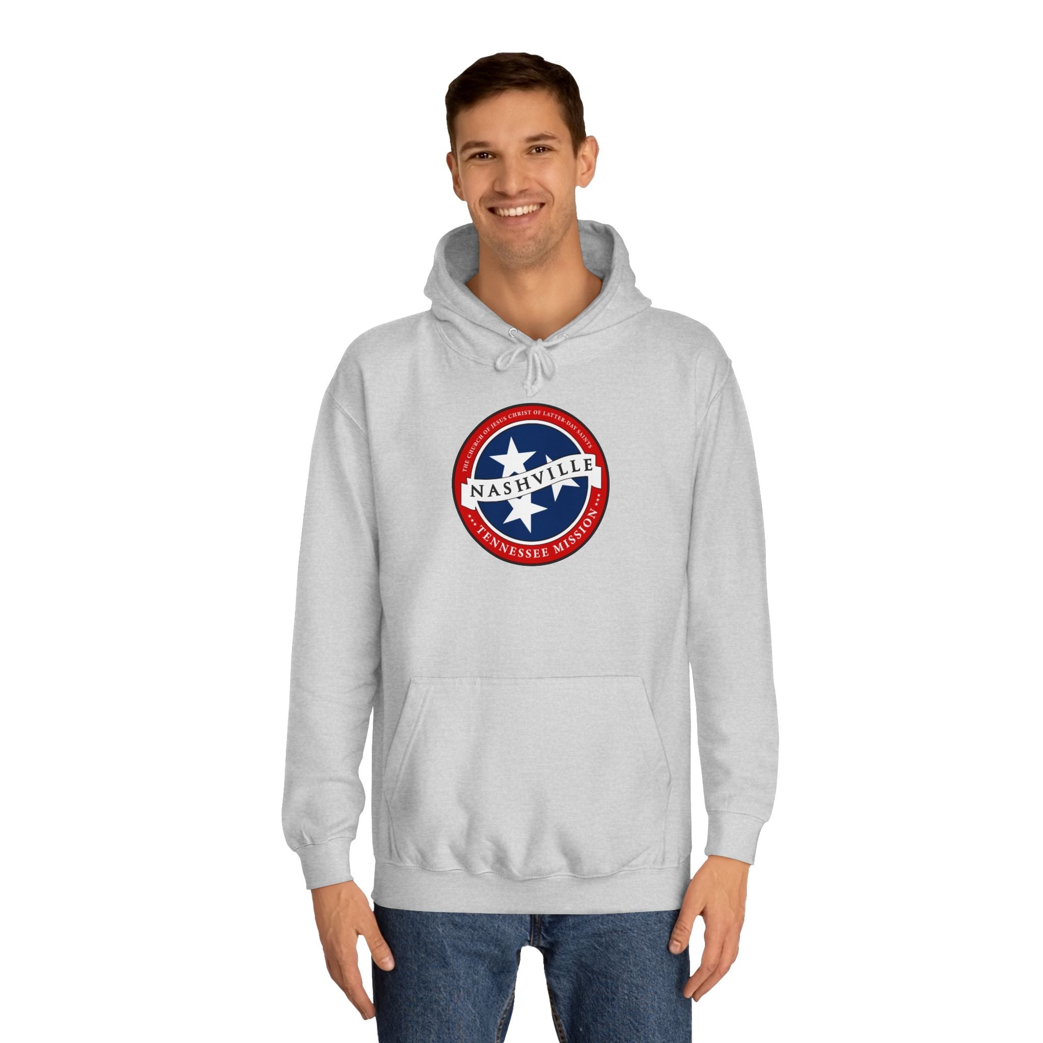 Tennessee Nashville Mission State Flag Logo (White Border) College Hoodie