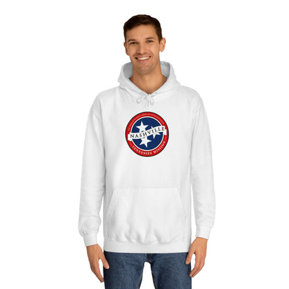 Tennessee Nashville Mission State Flag Logo (White Border) College Hoodie