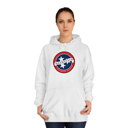 Tennessee Nashville Mission State Flag Logo (White Border) College Hoodie