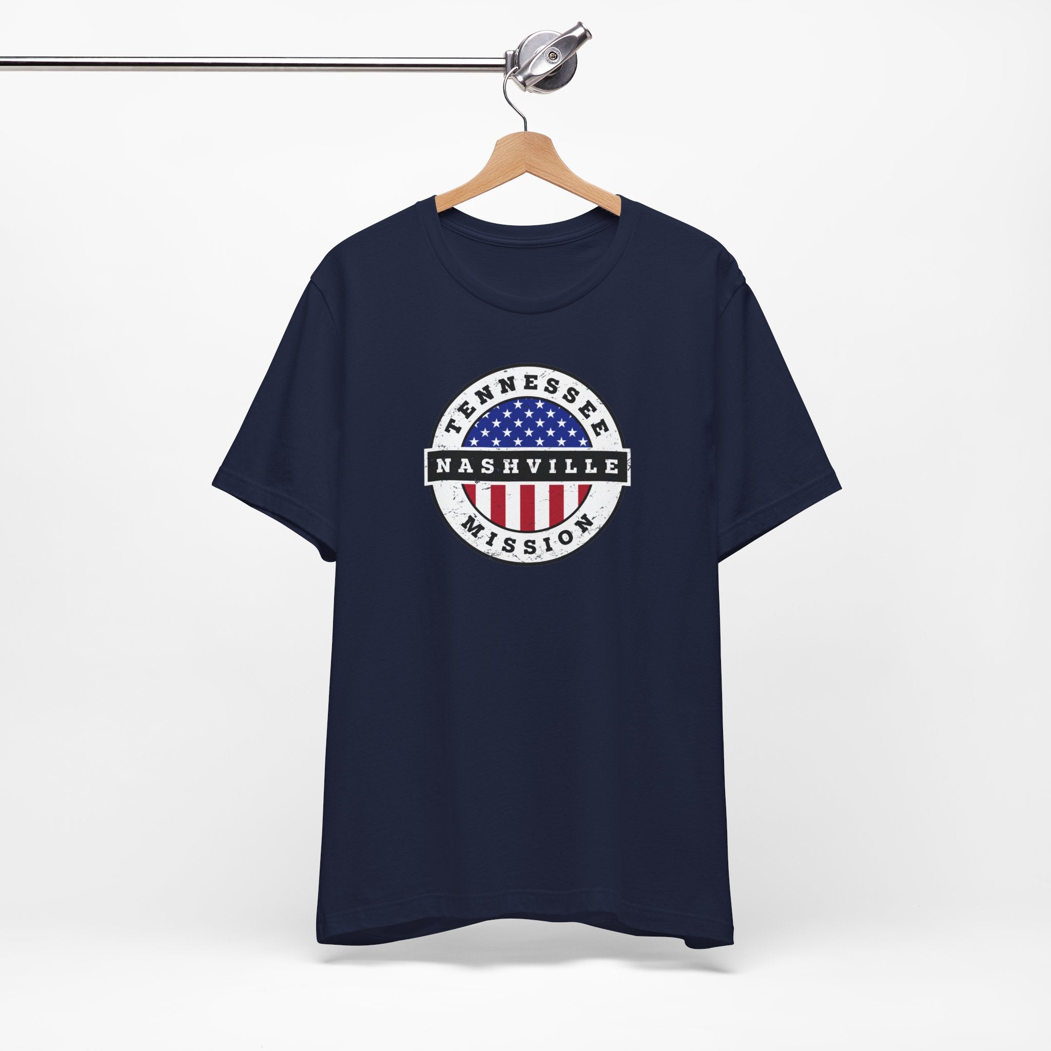 Tennessee Nashville Mission Vintage Circular USA Flag T-Shirt - Latter-Day Saint LDS Missionary Gift - Book of Mormon