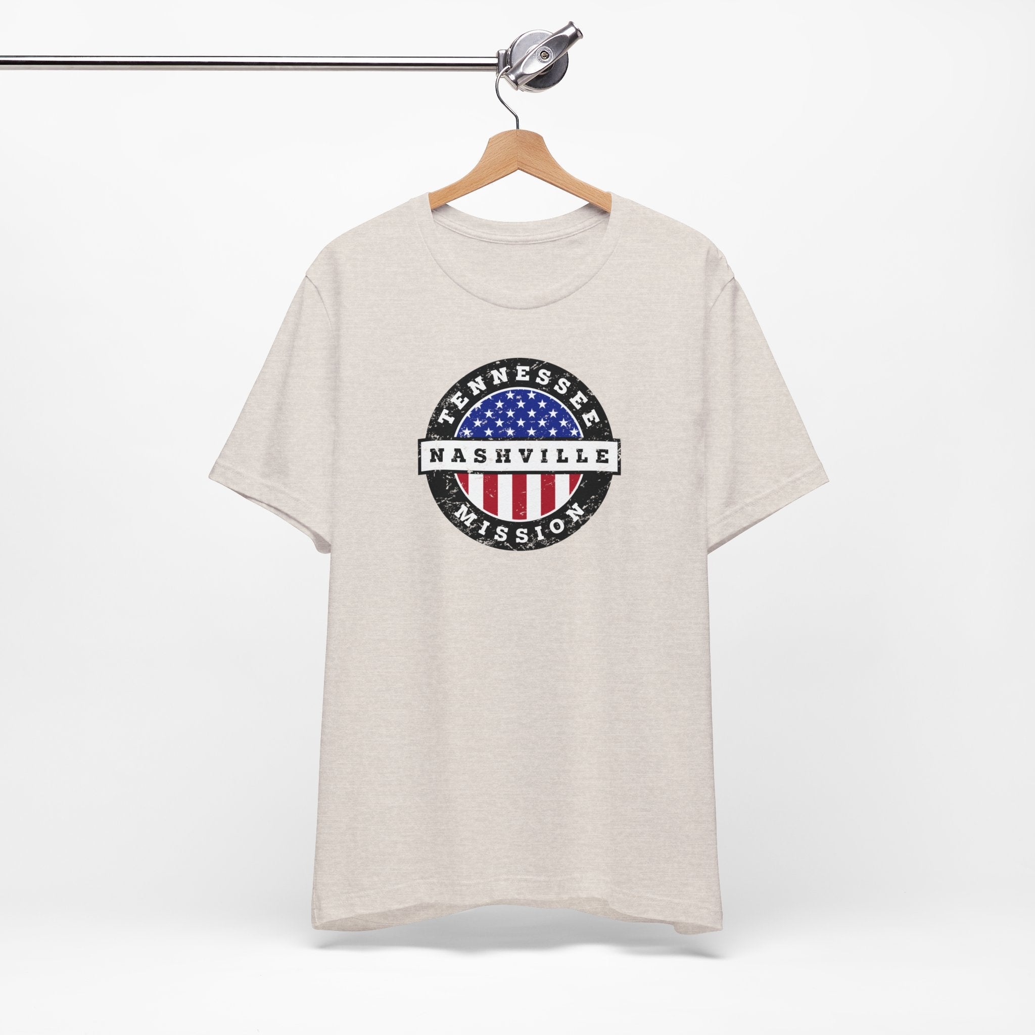 Tennessee Nashville Mission Vintage Circular USA Flag T-Shirt - Latter-Day Saint LDS Missionary Gift - Book of Mormon