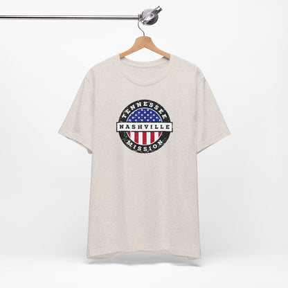 Tennessee Nashville Mission Vintage Circular USA Flag T-Shirt - Latter-Day Saint LDS Missionary Gift - Book of Mormon