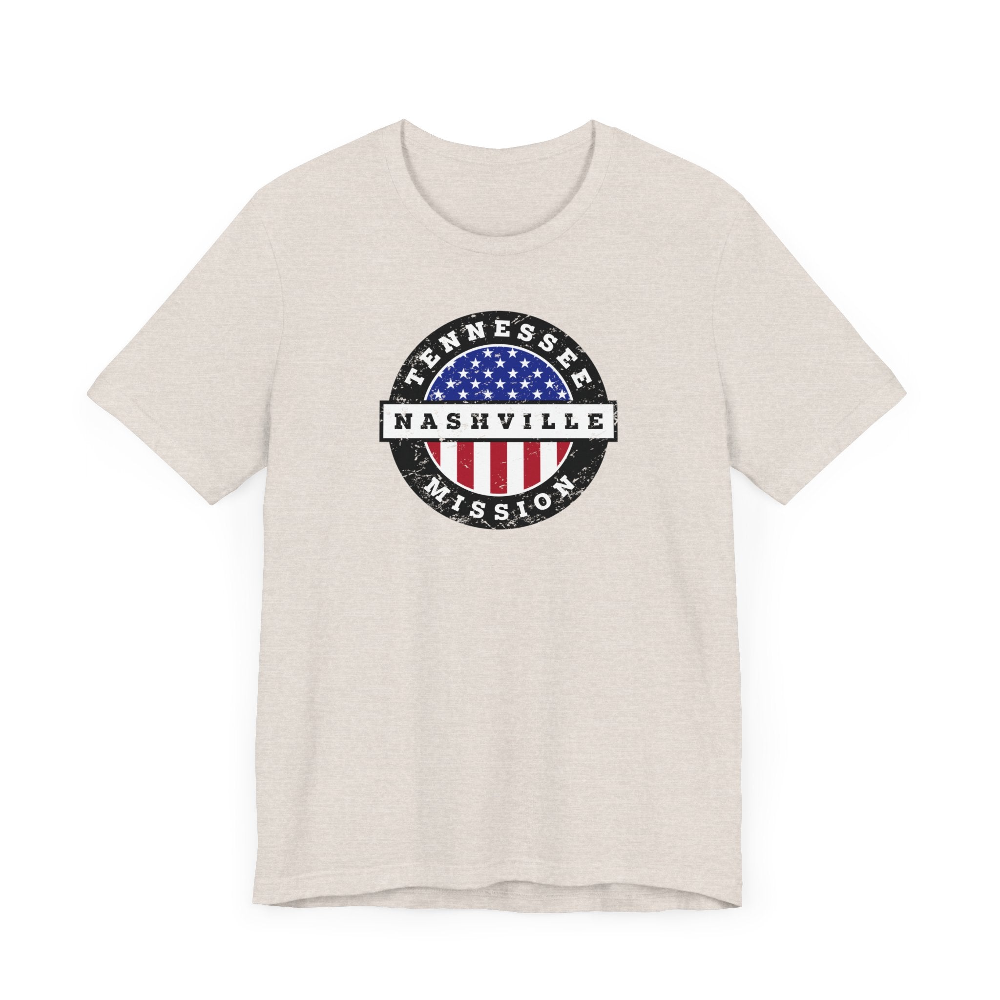 Tennessee Nashville Mission Vintage Circular USA Flag T-Shirt - Latter-Day Saint LDS Missionary Gift - Book of Mormon