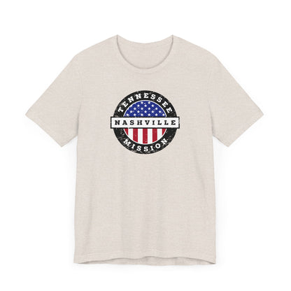Tennessee Nashville Mission Vintage Circular USA Flag T-Shirt - Latter-Day Saint LDS Missionary Gift - Book of Mormon