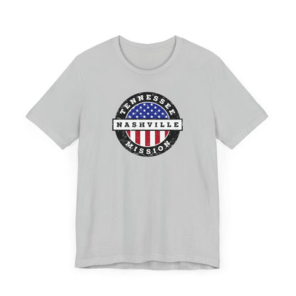 Tennessee Nashville Mission Vintage Circular USA Flag T-Shirt - Latter-Day Saint LDS Missionary Gift - Book of Mormon