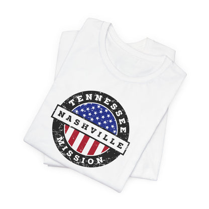 Tennessee Nashville Mission Vintage Circular USA Flag T-Shirt - Latter-Day Saint LDS Missionary Gift - Book of Mormon