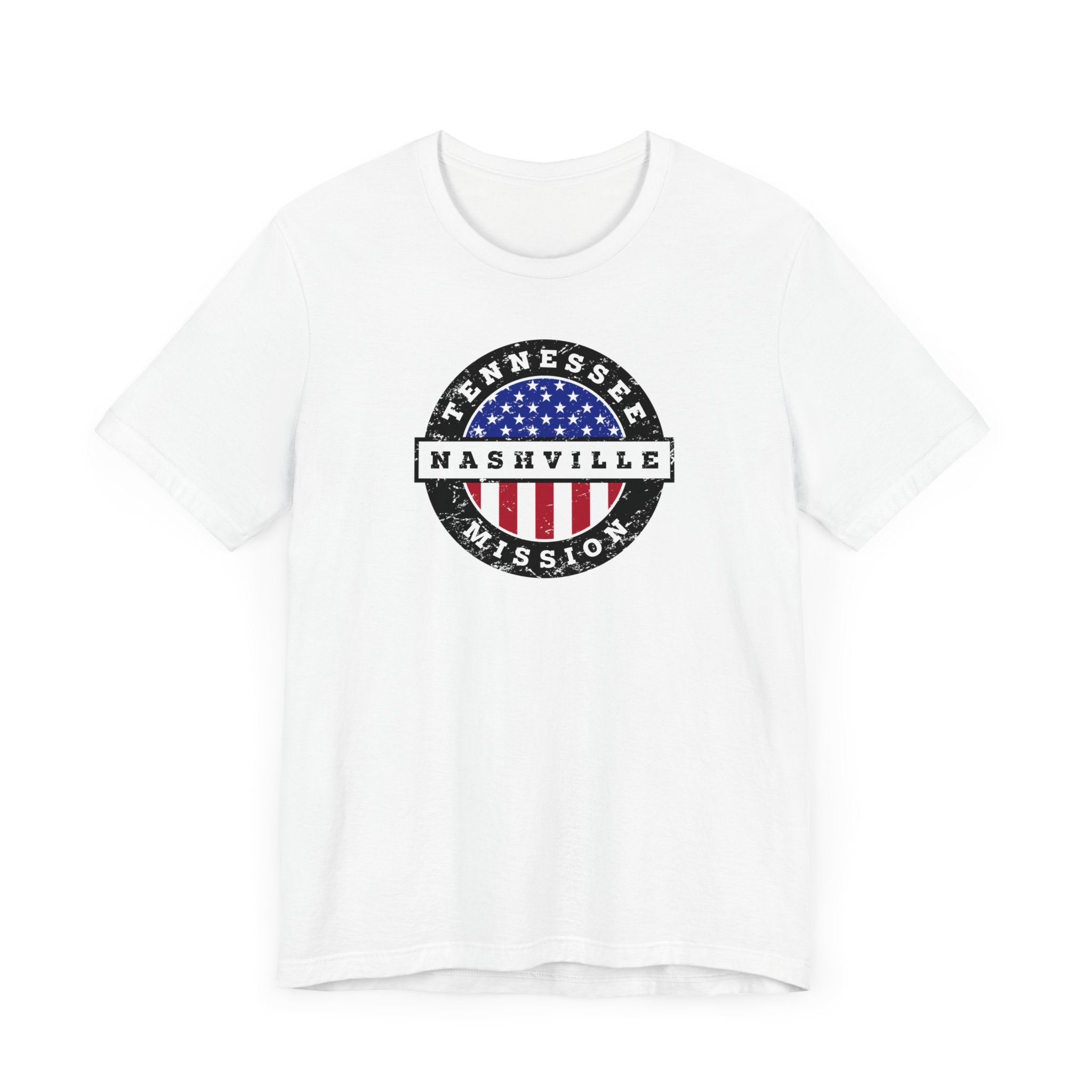 Tennessee Nashville Mission Vintage Circular USA Flag T-Shirt - Latter-Day Saint LDS Missionary Gift - Book of Mormon