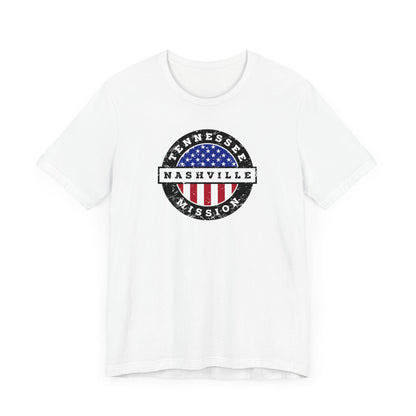 Tennessee Nashville Mission Vintage Circular USA Flag T-Shirt - Latter-Day Saint LDS Missionary Gift - Book of Mormon