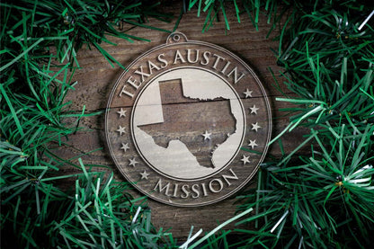 Texas Austin Mission Christmas Ornament - Latter-Day Saint LDS Missionary Gift - Book of Mormon