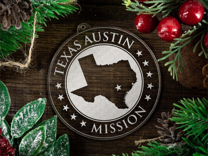 Texas Austin Mission Christmas Ornament - Latter-Day Saint LDS Missionary Gift - Book of Mormon